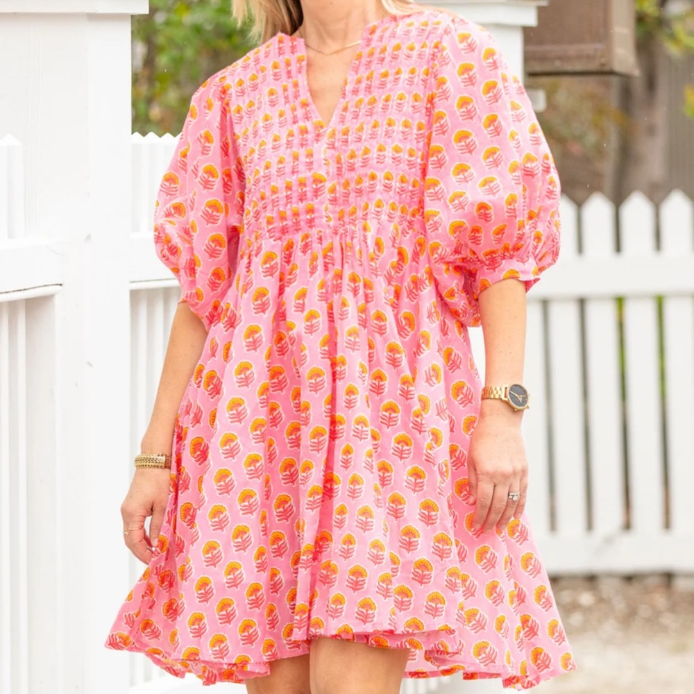 Shrimp and Grits Ella Gray Womens Margot Dress in Sunset Size L